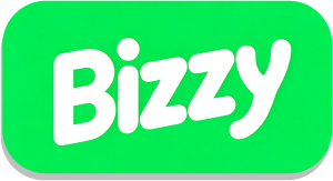 Bizzy App logo in neon green